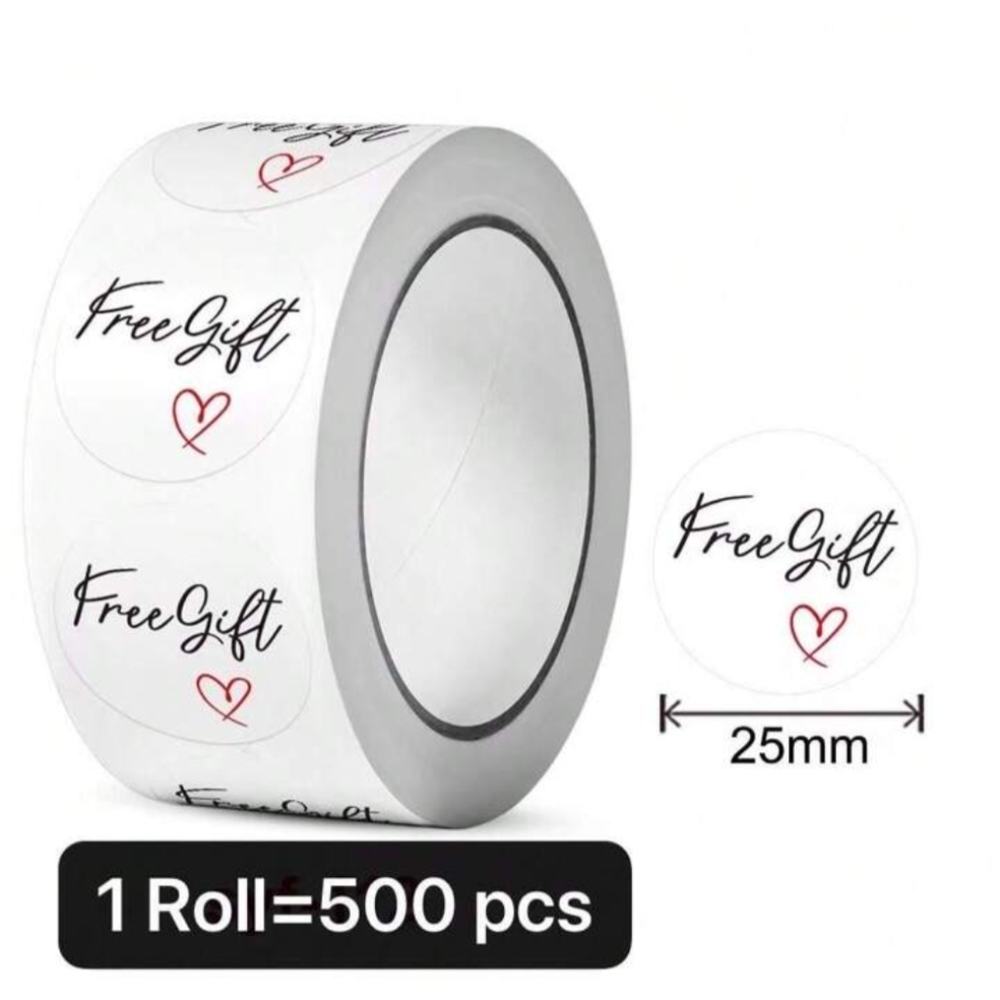 500pcs Thank You Free Gift Stickers White
